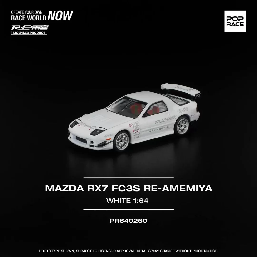 Pop Race 1/64 – Mazda RX-7 (FC3S) Re-Amemiya – White – PR640260